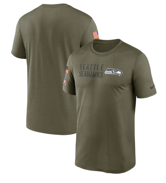Men's Seattle Seahawks Olive 2022 Salute to Service Legend Team T-Shirt Men's Seattle Seahawks Olive 2022 Salute to Service Legend Team T-Shirt